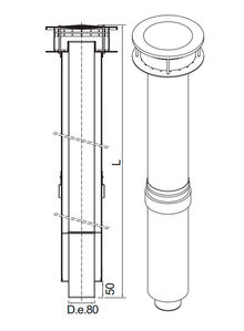 Дымоходы раздельная система 80/80. Терминал вертикальный Ø80