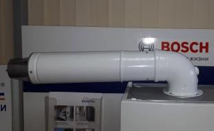Комплект коаксиального дымохода (Проход через стену) телескоп. BOSCH AZ 388 60/100, L425-775 mm